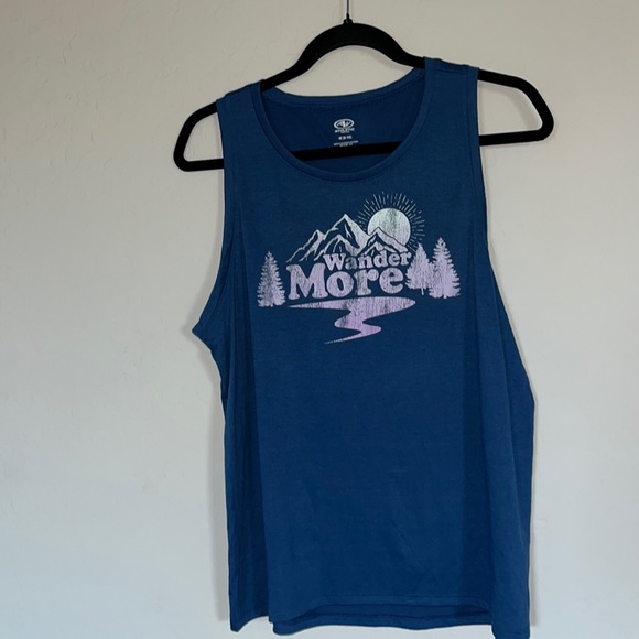 Athletic Works Women’s Graphic Print Sleeveless Blue Activewear Tank Sz M (8-10) - Picture 2 of 9